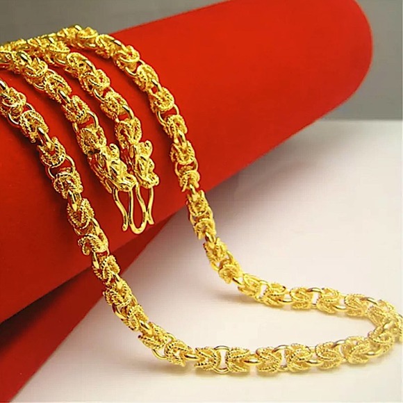 Gold 24K GP Unisex Dragon Head Necklace - Picture 1 of 8